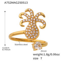Ocean Creature Cubic Zirconia Open Rings