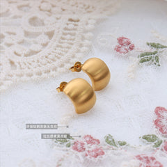 18K Gold-Plated Matte Hoop Earrings
