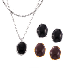 Sculptural Inlay Necklace or Earrings