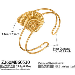 18K Gold-Plated & Silver-Tone Ocean Motif Cuffs