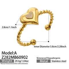 Cubic Zirconia Heart Pendant Necklace & Cuff