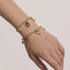 Heart and Flower Enamel Charm Jewelry