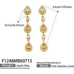 18K Gold-Plated Cubic Zirconia Teardrop Earrings
