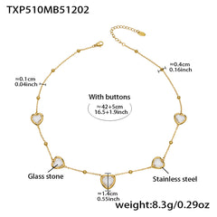 18K Gold-Plated Faceted Glass Heart Jewelry