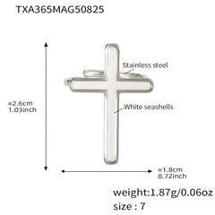 Shell Inlay Cross Pendant, Earrings or Ring