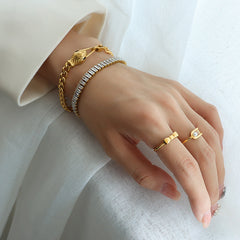 18K Gold-Plated Snake Head Chain Bracelet