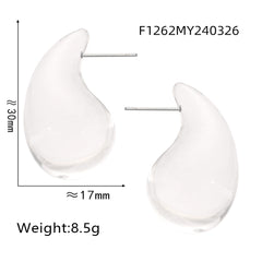 Colorful Resin Teardrop Stud Earrings
