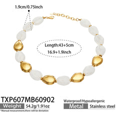 Oval Color Resin Necklace and Bracelet