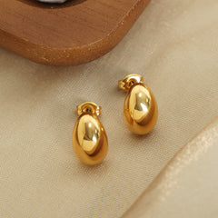 Polished Oval Stud Earrings