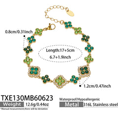 Cubic Zirconia Clover Ring, Bracelet, Earrings & Necklace