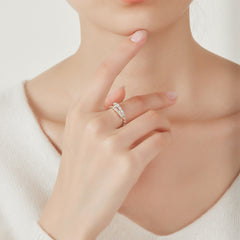 Daphne Dainty Pavé Snake Adjustable Ring