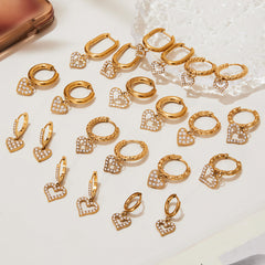 Gold-Tone Heart Charm Earring Designs
