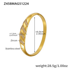 18K Gold-Plated Cubic Zirconia Bangle Designs