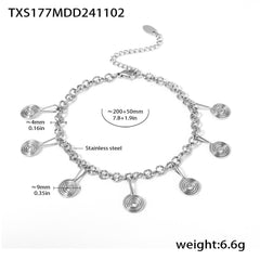 Ribbed Disc Necklace, Anklet or Earrings