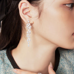 Nicolette Pavé Leaf Drop Earrings