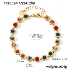 Color Cubic Zirconia Necklace and Bracelet