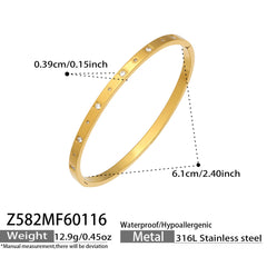 Cubic Zirconia Slim Clasp Bangle Bracelets