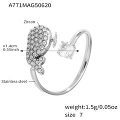Cubic Zirconia Motif Open Rings