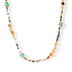 Faceted Natural Stone Bead Necklace