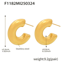 18K Gold-Plated Rounded Hoop Earrings