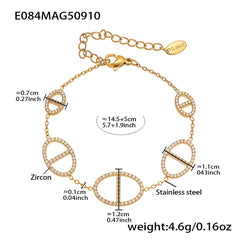 18K Gold-Plated Cubic Zirconia Clover & Link Bracelets