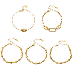 Bead & Cubic Zirconia Charm Bracelets