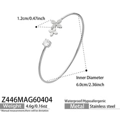 Floral Cubic Zirconia Open Cuff Collection