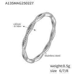 Interlocking-Detail Adjustable Open Rings