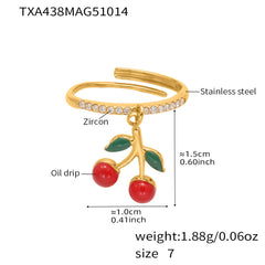 Enamel Cherry or Chili Necklace, Bracelet, Anklet or Ring