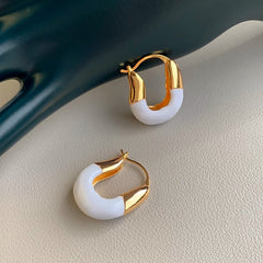 Nicolette Vintage-Inspired Enamel Huggie Earrings
