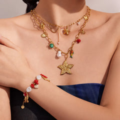 Ocean Charm and Faux Pearl Necklace Bracelet Designs