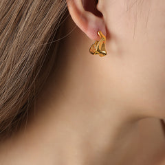 Sculptural Folded Drop Earrings