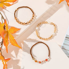3-Piece Boho Heart Charm Beaded Bracelet Stack