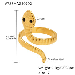 Sculptural Snake Open Ring