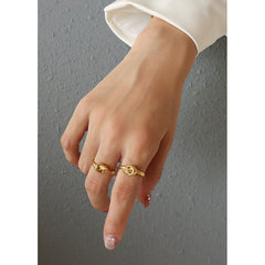 Knot-Motif Stainless Steel Ring