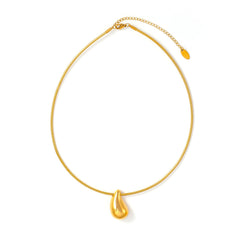 18K Gold-Plated Teardrop Pendant Collar Necklace