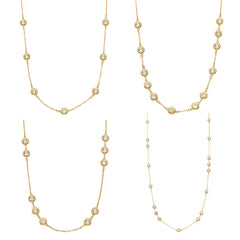 18K Gold-Plated Round Cubic Zirconia Necklace Collection