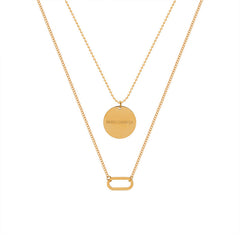 Layered Coin & Oval-Link Necklace