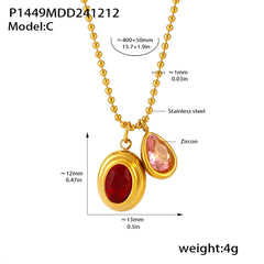 18K Gold-Plated Cubic Zirconia Drop Charm Necklace