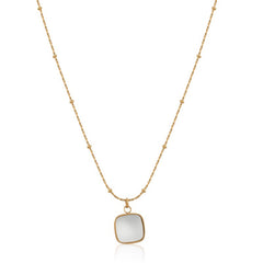 Nicolette Vintage-Inspired White Mother-of-Pearl Heart Pendant Necklace
