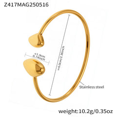 Polished Teardrop Open Cuff Bracelet