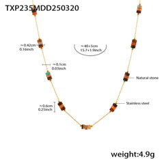 Natural Stone Bead Necklace or Bracelet