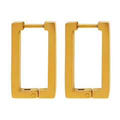 18K Gold-Plated & Rose Gold-Tone Rectangular Hoops