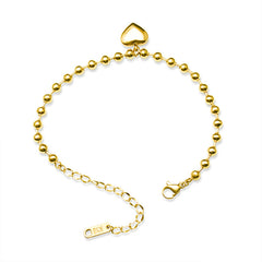 18K Gold-Plated Beaded Charm Chain Bracelet