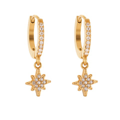 18K Gold-Plated Cubic Zirconia Charm Hoop Designs
