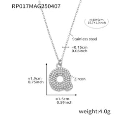 Cubic Zirconia Initial Pendant Necklace