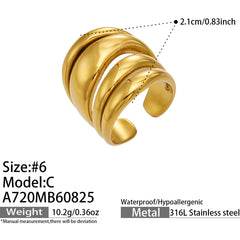 Polished Sculptural Stainless Steel Rings