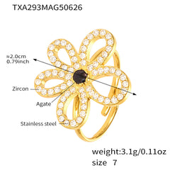 Cubic Zirconia Flower Necklace, Bracelet, Earrings or Ring