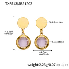 Faceted Round Glass Stone Necklace, Bracelet & Earrings