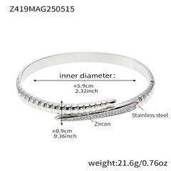 Open Cubic Zirconia Accent Bangle Bracelet